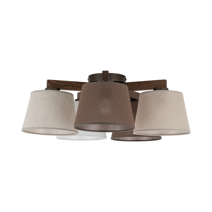Brilagi - Lampadario a soffitto LATTE 5xE27/15W/230V pino/mix