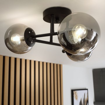 Brilagi - Lampadario a soffitto MALIVA 3xE14/15W/230V nero/fumé
