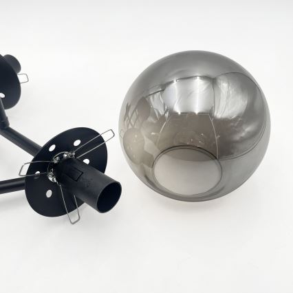 Brilagi - Lampadario a soffitto MALIVA 3xE14/15W/230V nero/fumé
