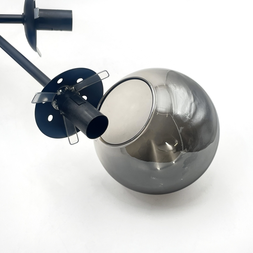 Brilagi - Lampadario a soffitto MALIVA 6xE14/15W/230V nero/fumé