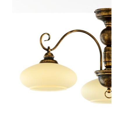 Brilagi - Lampadario a soffitto MOLLERO 3xE27/15W/230V Ø 84 cm bronzo/patina