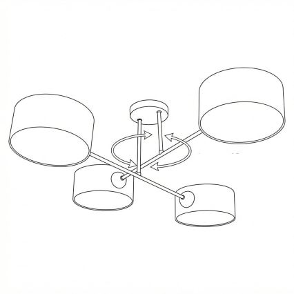 Brilagi - Lampadario a soffitto VIRGO 4xE14/40W/230V crema/oro