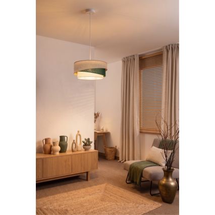 Brilagi - Lampadario a sospensione ARROW 1xE27/60W/230V Ø 45 cm beige/verde/bianco