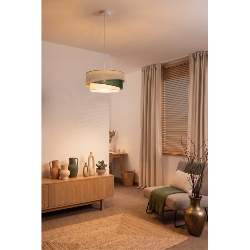 Brilagi - Lampadario a sospensione ARROW 1xE27/60W/230V Ø 45 cm beige/verde/bianco