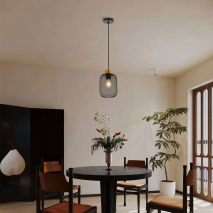 Brilagi - Lampadario a sospensione BASKLITE 1xE27/15W/230V legno/nero