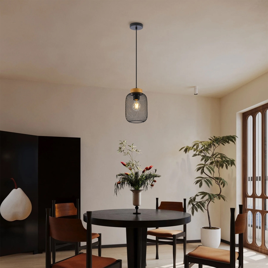 Brilagi - Lampadario a sospensione BASKLITE 1xE27/15W/230V legno/nero