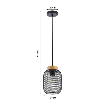 Brilagi - Lampadario a sospensione BASKLITE 1xE27/15W/230V legno/nero