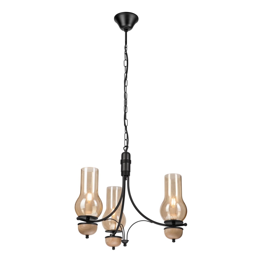 Brilagi - Lampadario a sospensione con catena COTTAGE 3xE14/40W/230V faggio/marrone