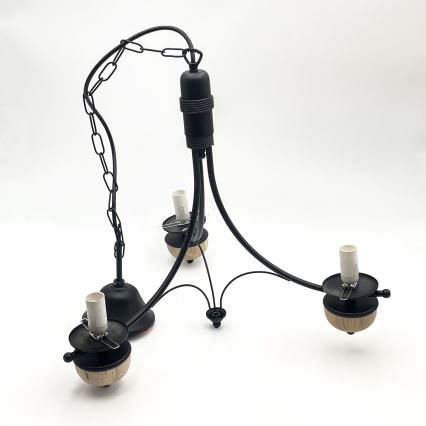 Brilagi - Lampadario a sospensione con catena COTTAGE 3xE14/40W/230V faggio/marrone
