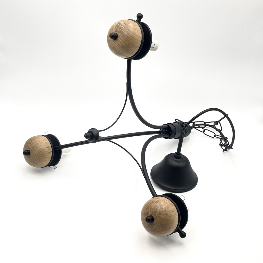 Brilagi - Lampadario a sospensione con catena COTTAGE 3xE14/40W/230V faggio/marrone