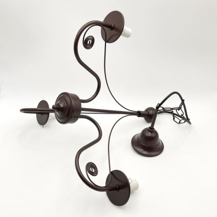 Brilagi - Lampadario a sospensione con catena COTTAGE 3xE14/40W/230V marrone
