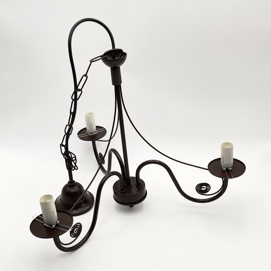 Brilagi - Lampadario a sospensione con catena COTTAGE 3xE14/40W/230V marrone