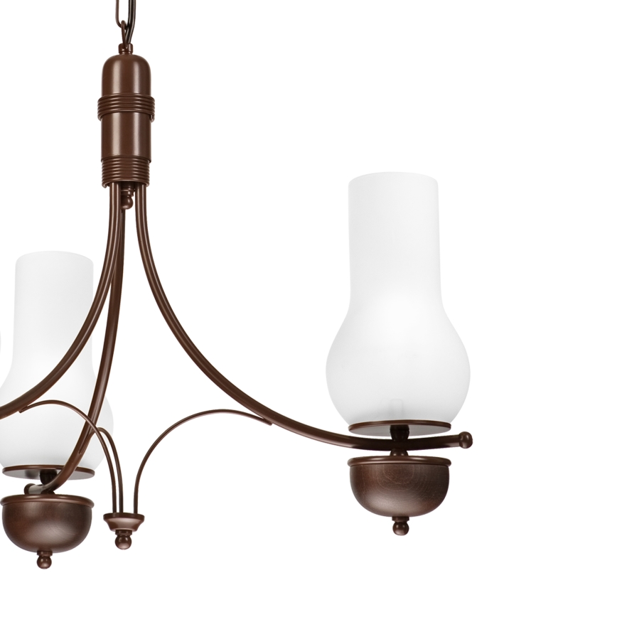 Brilagi - Lampadario a sospensione con catena COTTAGE 3xE14/40W/230V quercia/bianco