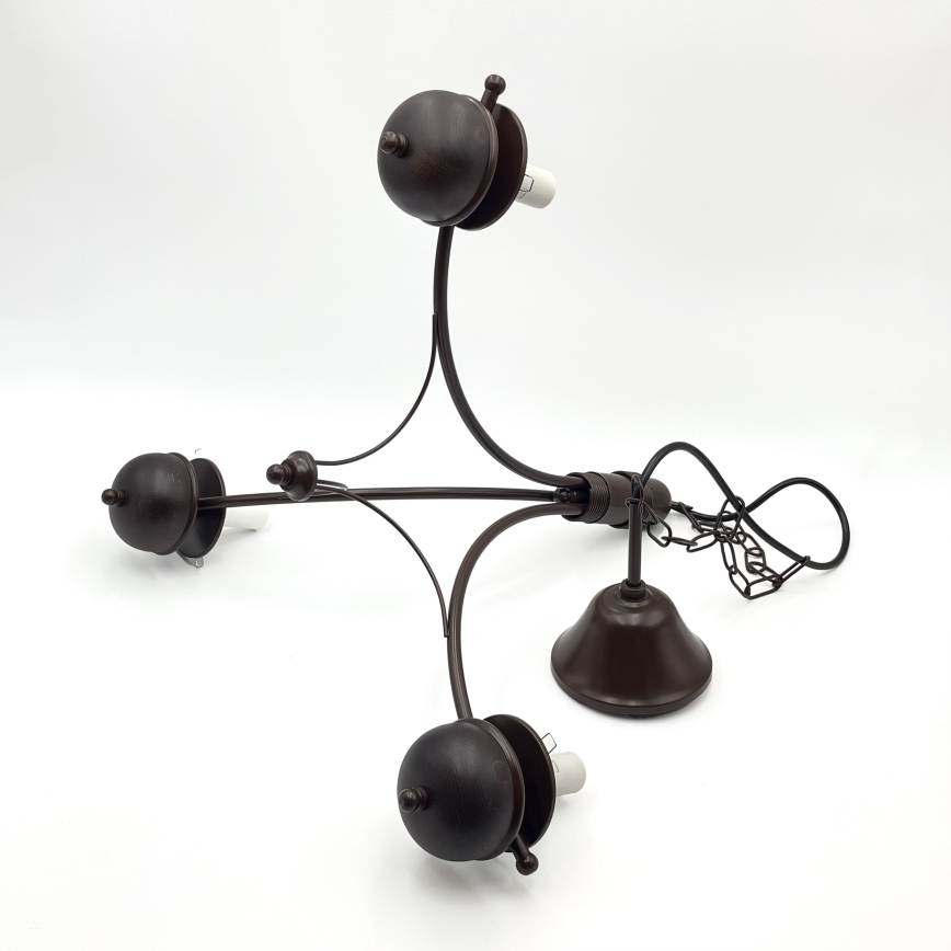 Brilagi - Lampadario a sospensione con catena COTTAGE 3xE14/40W/230V quercia/bianco