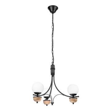 Brilagi - Lampadario a sospensione con catena COTTAGE 3xG9/40W/230V faggio/bianco