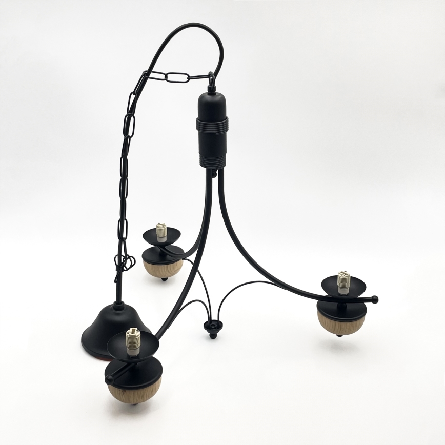 Brilagi - Lampadario a sospensione con catena COTTAGE 3xG9/40W/230V faggio/bianco