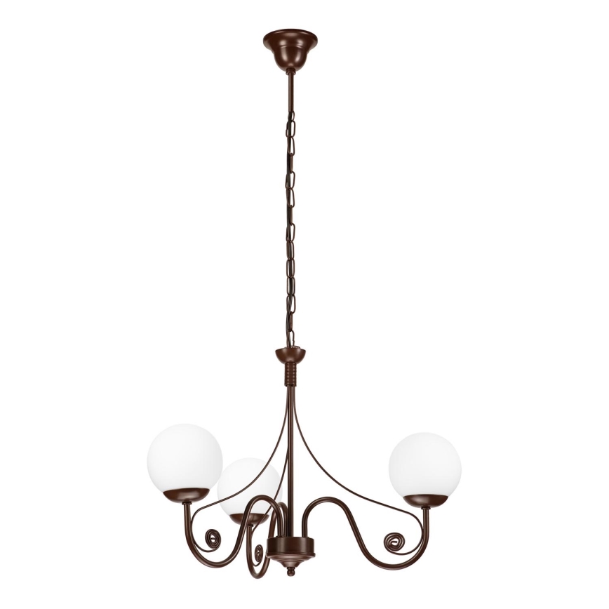 Brilagi - Lampadario a sospensione con catena COTTAGE 3xG9/40W/230V marrone/bianco