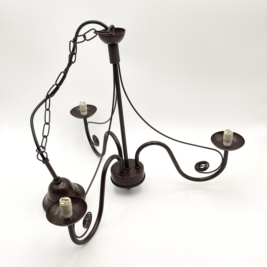 Brilagi - Lampadario a sospensione con catena COTTAGE 3xG9/40W/230V marrone/bianco
