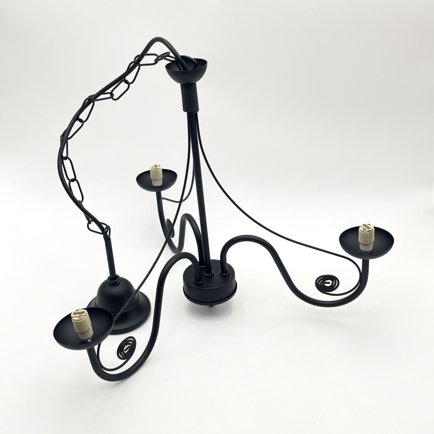 Brilagi - Lampadario a sospensione con catena COTTAGE 3xG9/40W/230V nero/bianco