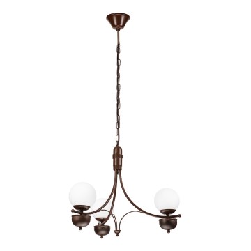 Brilagi - Lampadario a sospensione con catena COTTAGE 3xG9/40W/230V quercia/bianco