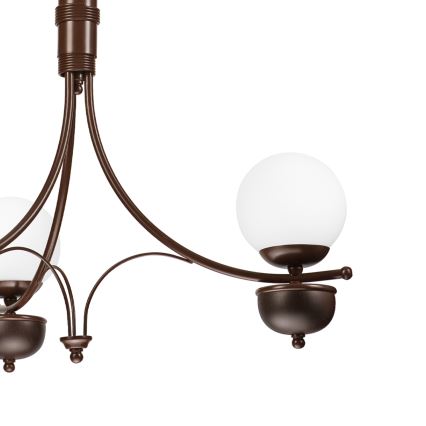 Brilagi - Lampadario a sospensione con catena COTTAGE 3xG9/40W/230V quercia/bianco