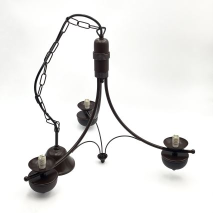 Brilagi - Lampadario a sospensione con catena COTTAGE 3xG9/40W/230V quercia/bianco