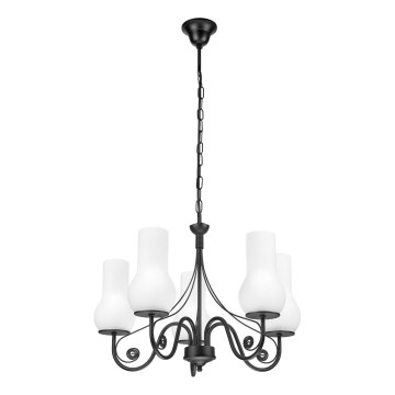 Brilagi - Lampadario a sospensione con catena COTTAGE 5xE14/40W/230V nero/bianco