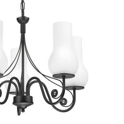 Brilagi - Lampadario a sospensione con catena COTTAGE 5xE14/40W/230V nero/bianco