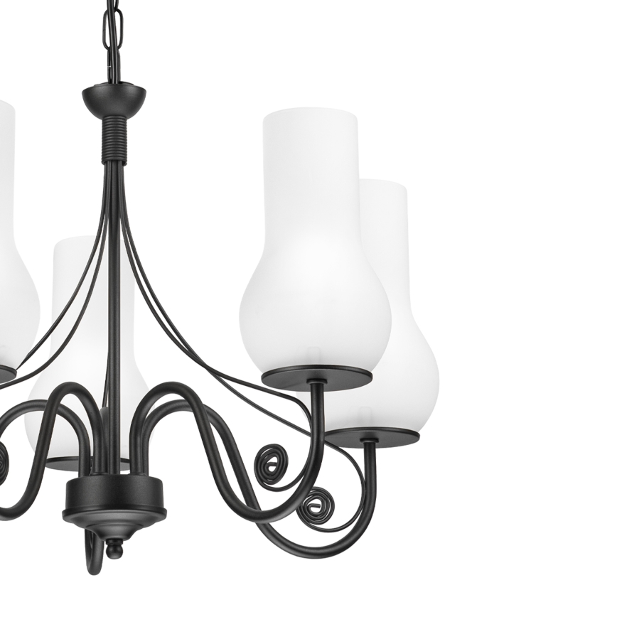 Brilagi - Lampadario a sospensione con catena COTTAGE 5xE14/40W/230V nero/bianco