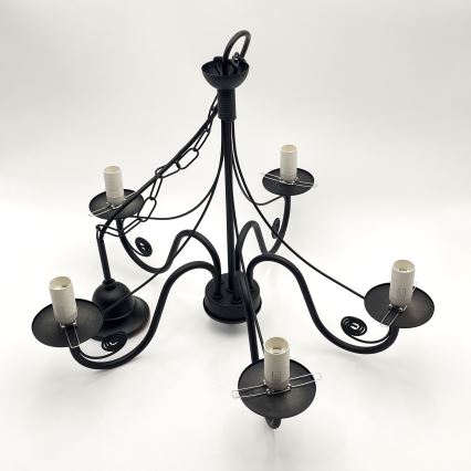 Brilagi - Lampadario a sospensione con catena COTTAGE 5xE14/40W/230V nero/bianco