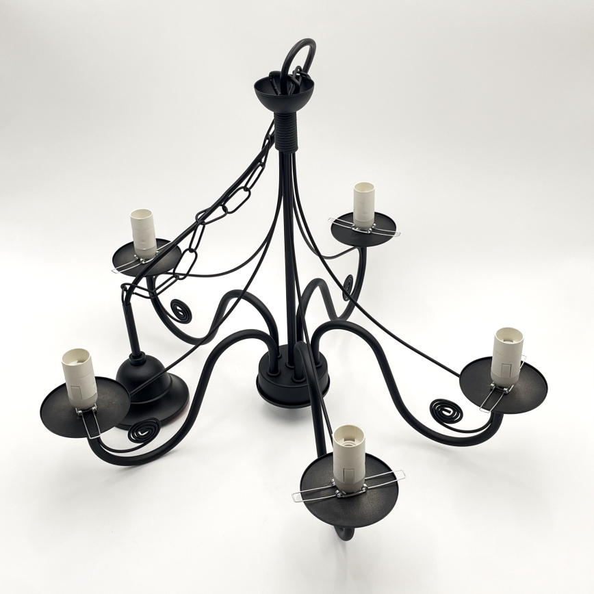 Brilagi - Lampadario a sospensione con catena COTTAGE 5xE14/40W/230V nero/bianco