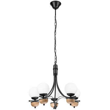 Brilagi - Lampadario a sospensione con catena COTTAGE 5xG9/40W/230V faggio/bianco