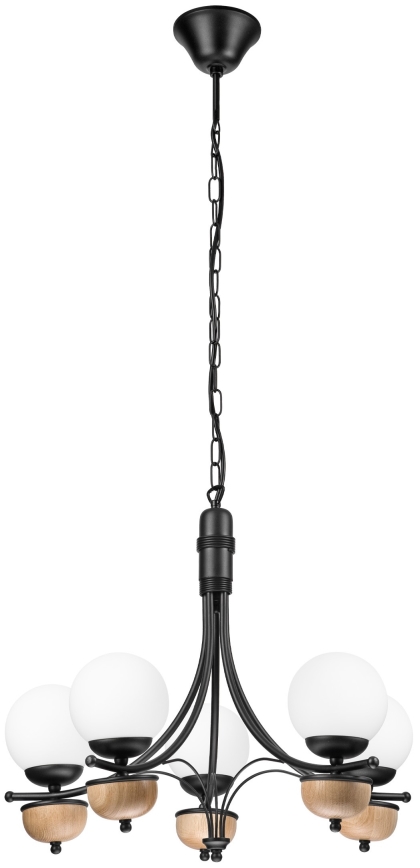 Brilagi - Lampadario a sospensione con catena COTTAGE 5xG9/40W/230V faggio/bianco