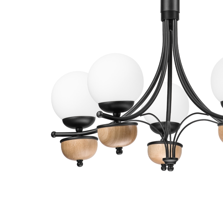 Brilagi - Lampadario a sospensione con catena COTTAGE 5xG9/40W/230V faggio/bianco