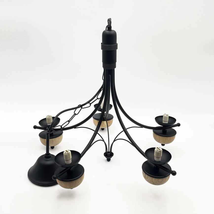 Brilagi - Lampadario a sospensione con catena COTTAGE 5xG9/40W/230V faggio/bianco