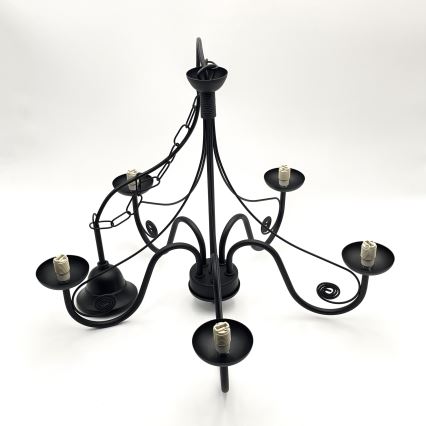 Brilagi - Lampadario a sospensione con catena COTTAGE 5xG9/40W/230V nero/bianco