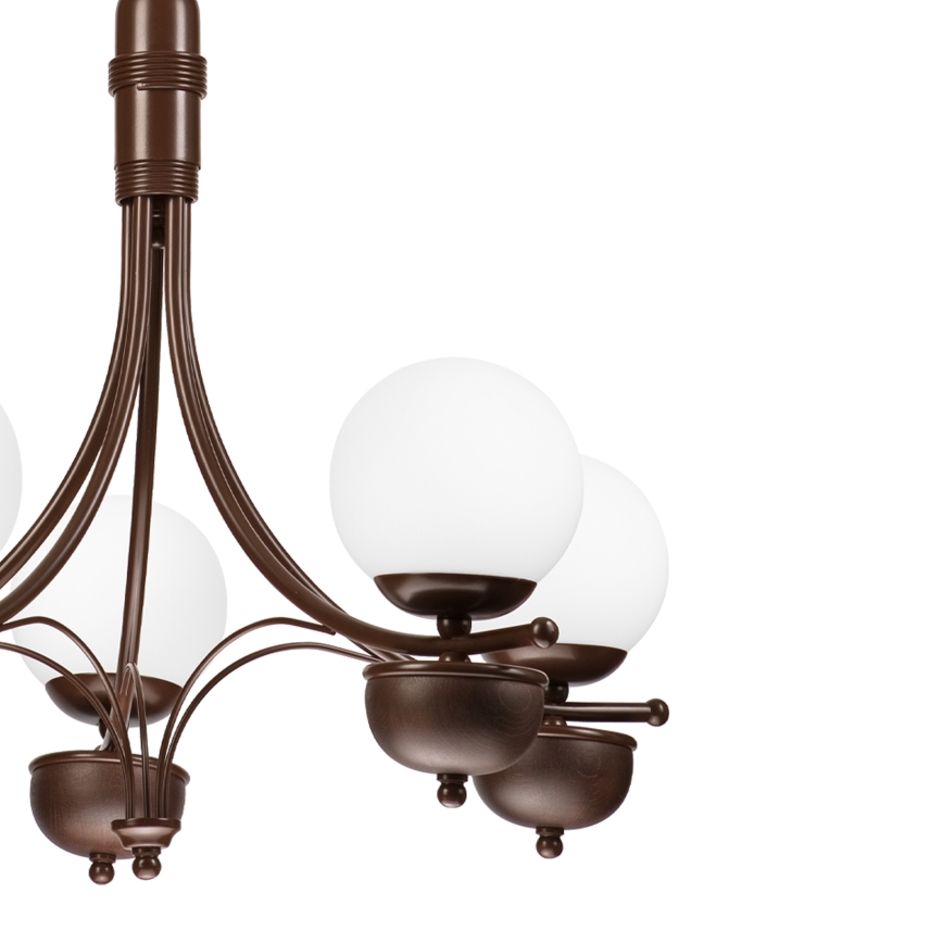 Brilagi - Lampadario a sospensione con catena COTTAGE 5xG9/40W/230V quercia/bianco