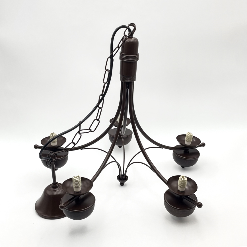 Brilagi - Lampadario a sospensione con catena COTTAGE 5xG9/40W/230V quercia/bianco