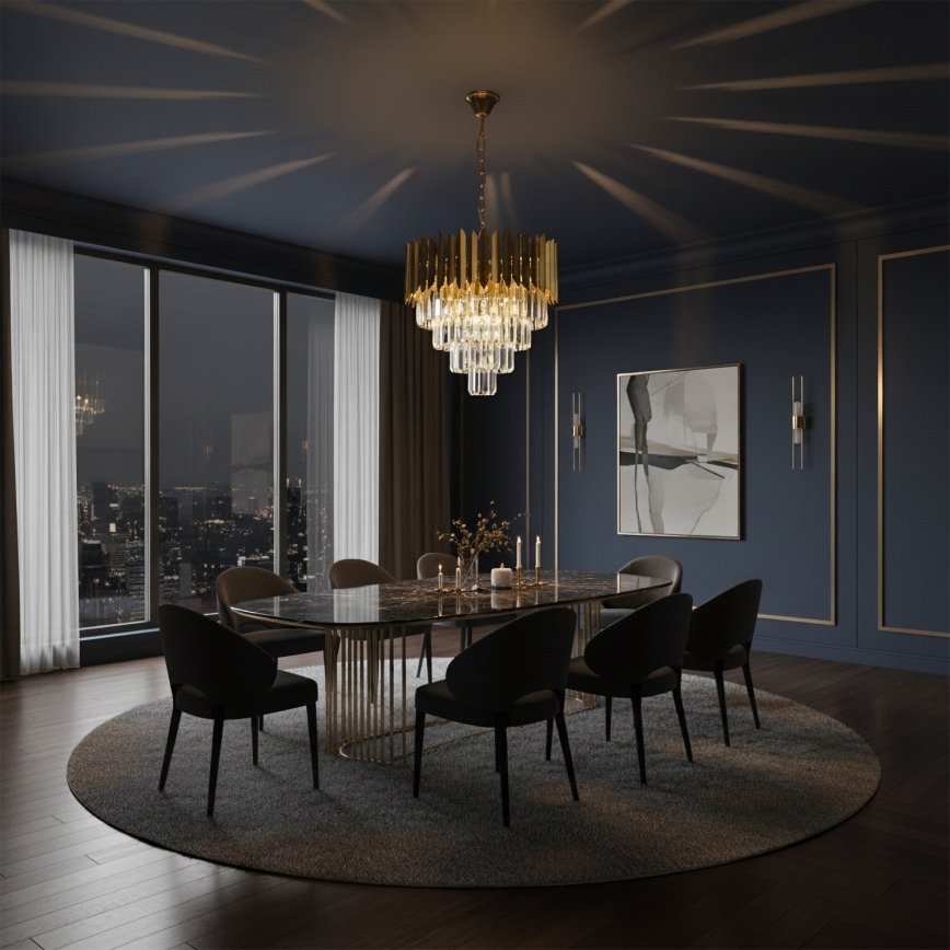 Brilagi - Lampadario a sospensione con catena CRISTAL 5xE14/40W/230V Ø 45 cm