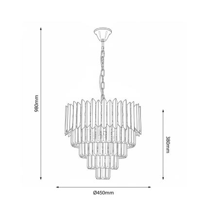 Brilagi - Lampadario a sospensione con catena CRISTAL 5xE14/40W/230V Ø 45 cm