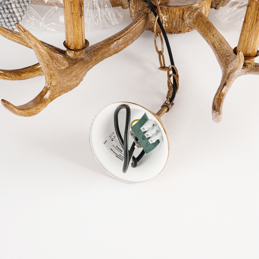 Brilagi - Lampadario a sospensione con catena DEER 6xE14/10W/230V, Ø 102 cm, con palchi