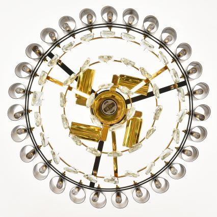 Brilagi - Lampadario a sospensione con catena ECLIPSE 5xE14/10W/230V Ø 38 cm nero/oro