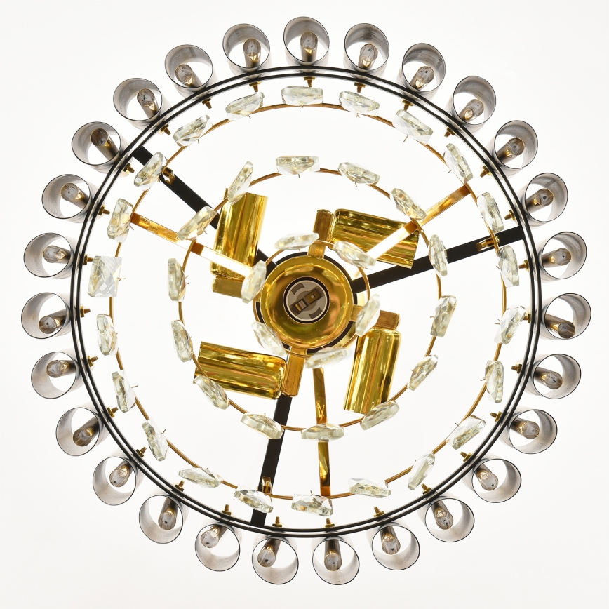 Brilagi - Lampadario a sospensione con catena ECLIPSE 5xE14/10W/230V Ø 38 cm nero/oro