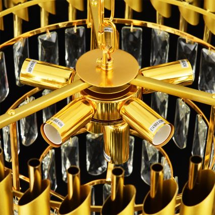 Brilagi - Lampadario a sospensione con catena ECLIPSE 7xE14/10W/230V Ø 48 cm dorato