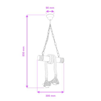 Brilagi - Lampadario a sospensione con catena KOS 2xE27/60W/230V faggio