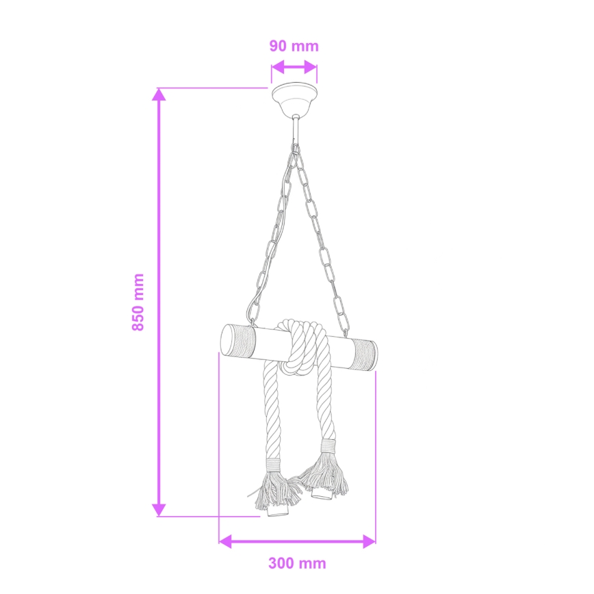 Brilagi - Lampadario a sospensione con catena KOS 2xE27/60W/230V faggio