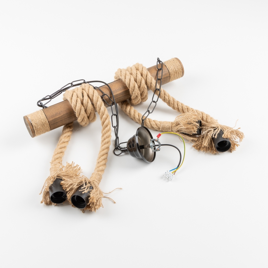 Brilagi - Lampadario a sospensione con catena KOS 4xE27/60W/230V faggio