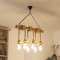 BRILAGI - Lampadario a sospensione con catena KOS 6xE27/60W/230V faggio