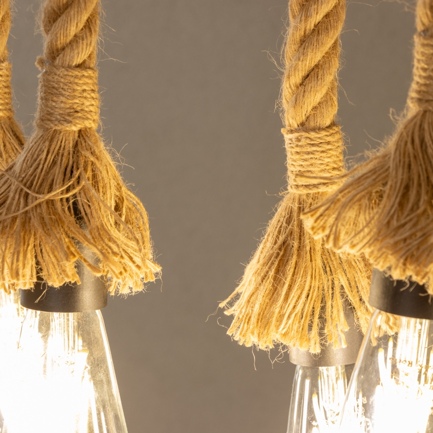 Brilagi - Lampadario a sospensione con catena KOS 6xE27/60W/230V faggio