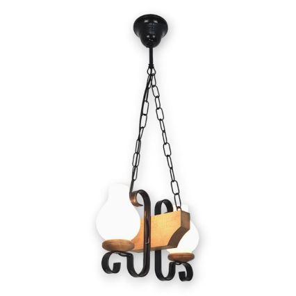 Brilagi - Lampadario a sospensione con catena QUEEN 2xE14/40W/230V faggio